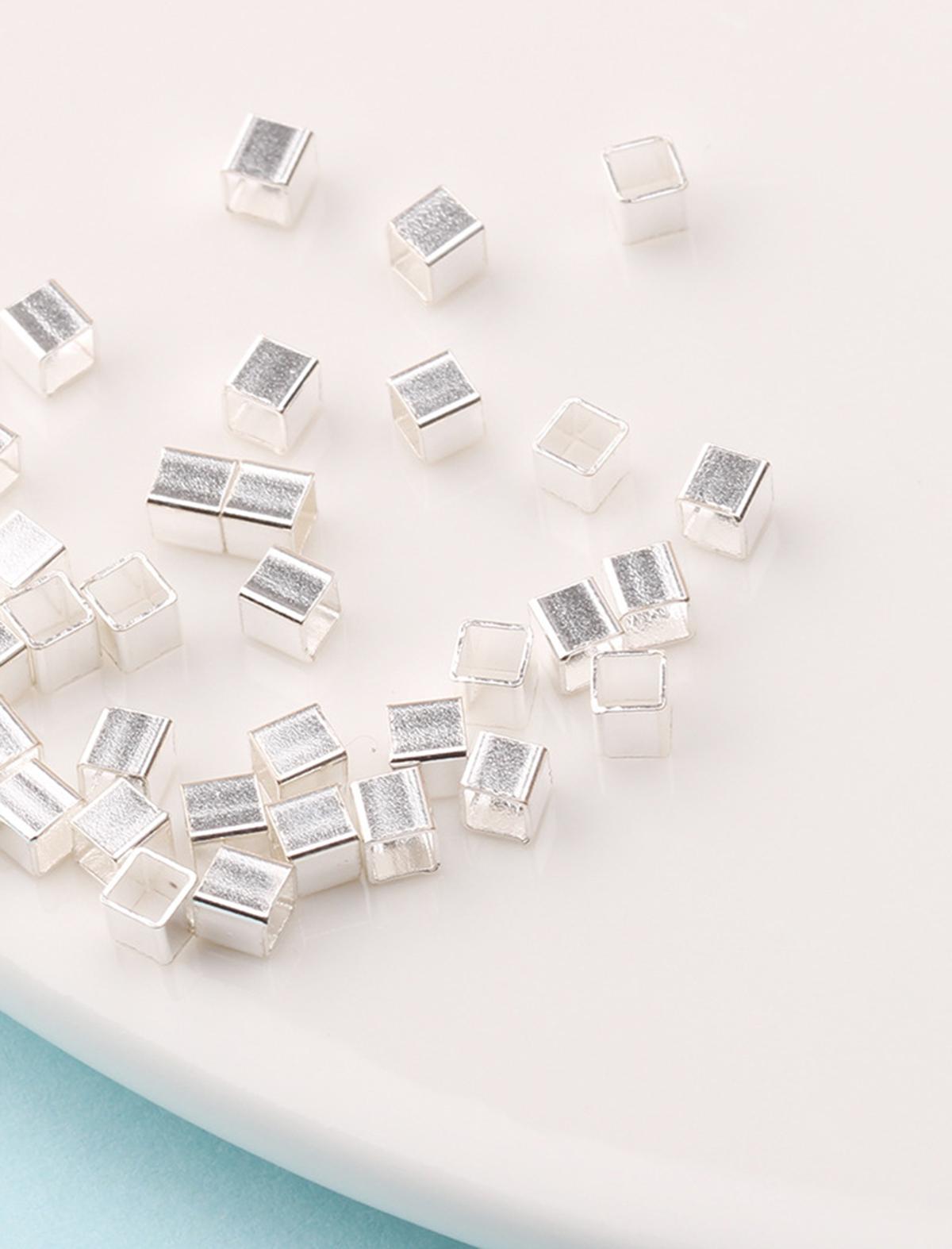 Combo charm bạc tách hạt hình vuông - Ngọc Quý Gemstones