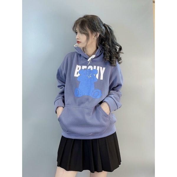 Áo khoác chui đầu hoodie nỉ ngoại tay phồng AN627 unisex ulzzang nam nữ