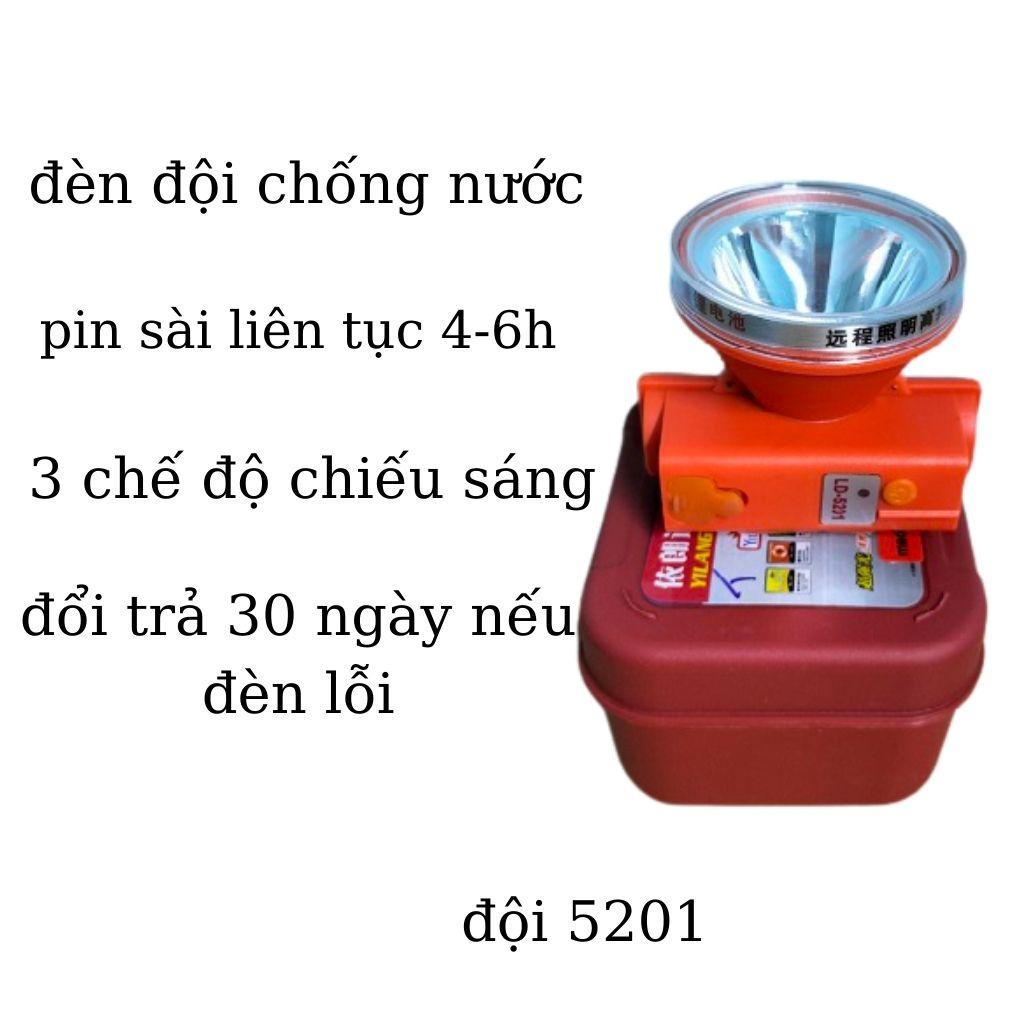 đèn pin đội đầu, đèn đội led siêu sáng 5201, chống nước, 3 chế độ chiếu sáng