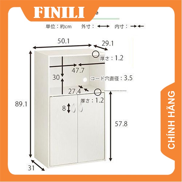 Tủ nhà bếp, tủ kệ đựng lò vi sóng, tủ đựng chén bát nhà bếp gỗ công nghiệp TFH39