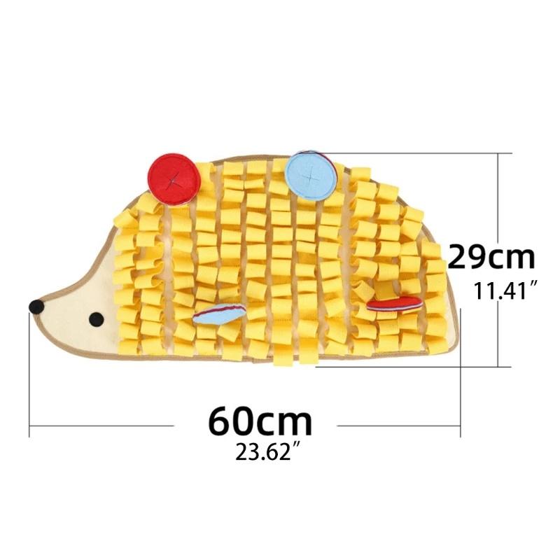 Pet Snuffle Mat Durable Washable Yellow Hedgehog Shaped Dog Slow Feeding Mat