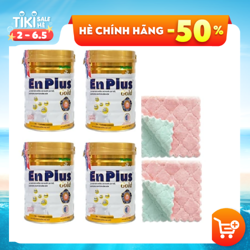 Combo 04 hộp Sữa bột  Enplus Gold 900 Gr của hãng nutifood dinh dưỡng cho người lớn tuổi,bổ sung chất xơ FOS/Inulin giúp cho đường ruột khỏe mạnh,ngừa táo bón