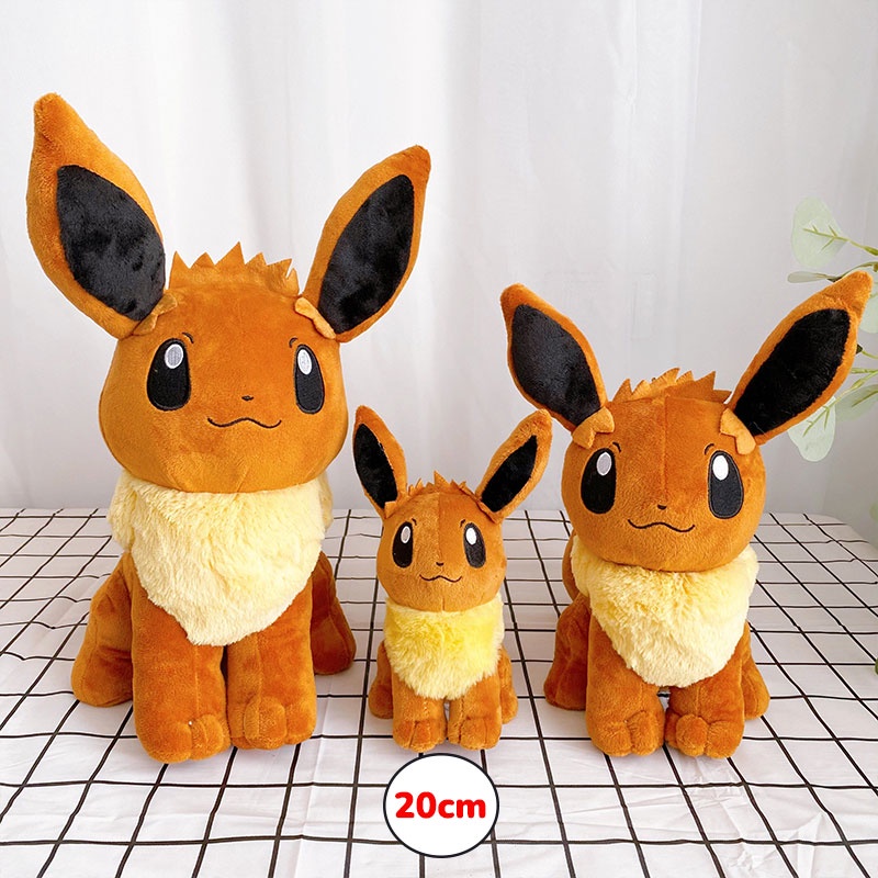 Gấu Bông Pokemon Eevee (Eevui) Nâu Siêu Dễ Thương (20cm---&gt;45cm) Nguyên Tem Nguyên Tag Pokemon Xịn Cao Cấp