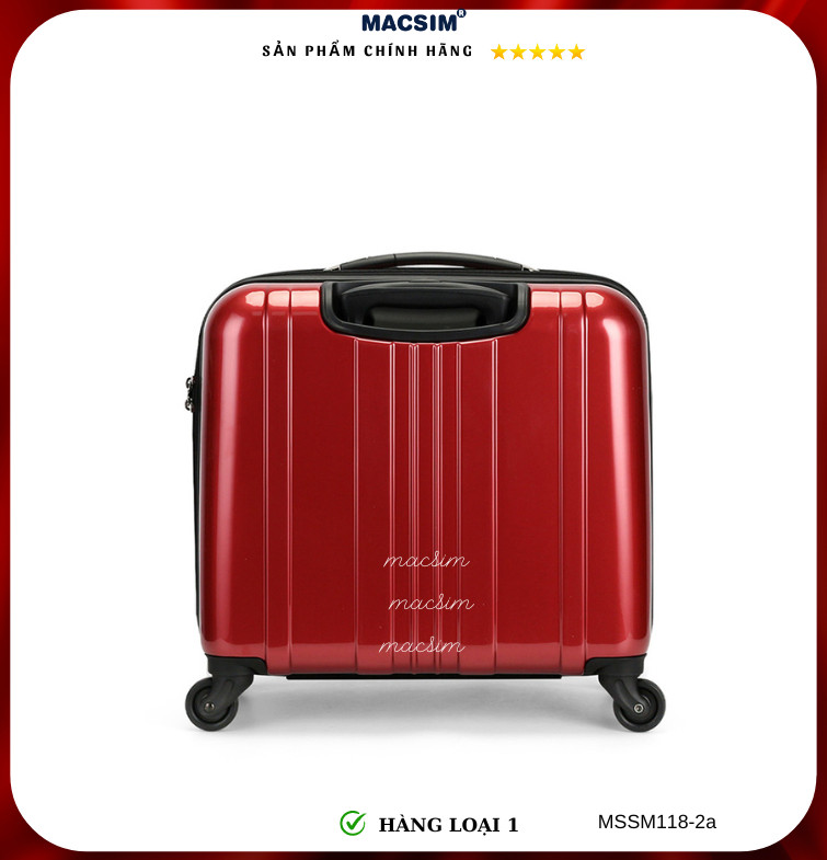 Vali cao cấp Macsim Smooire MSSM118-2a cỡ 16 inch màu Red, Black - Hàng loại 1