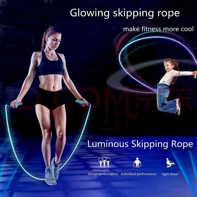 2.8M Có Thể Điều Chỉnh Đêm Phát Sáng Bỏ Qua Dạ Quang Dây Nhảy Tập Thể Dục LED Sáng Thể Dục Đào Tạo Tiếp Liệu