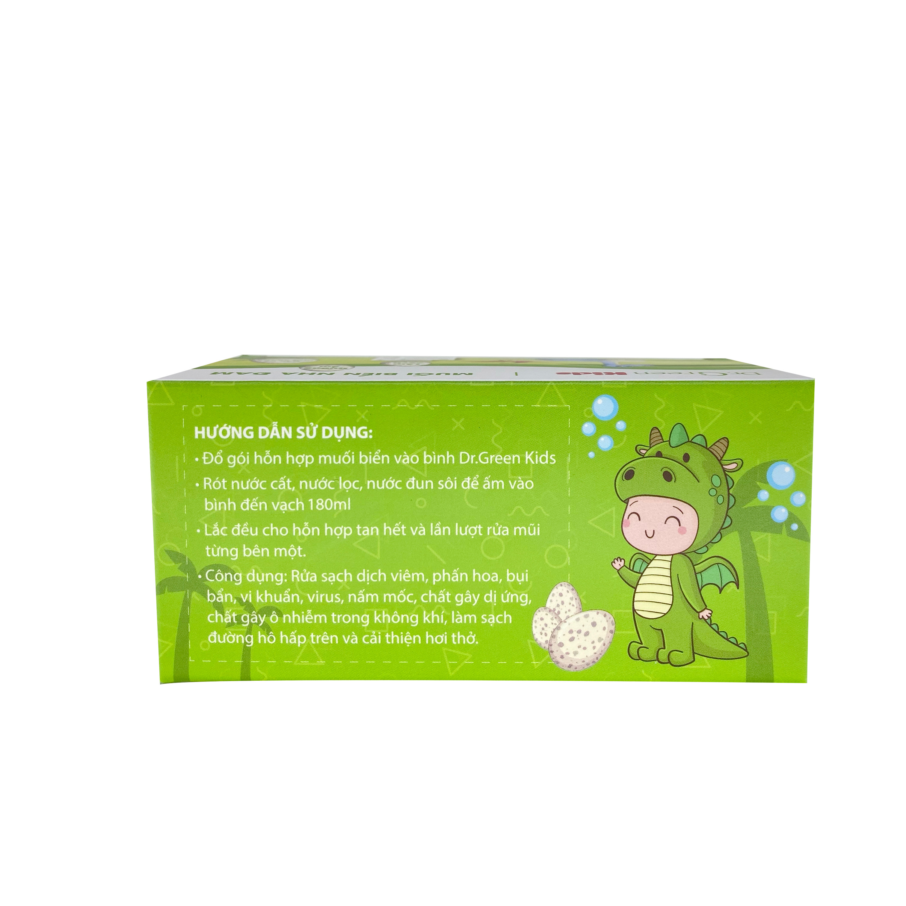 Muối rửa mũi Dr.Green Kids, cho trẻ từ 1 tuổi, thành phần lành tính 100%