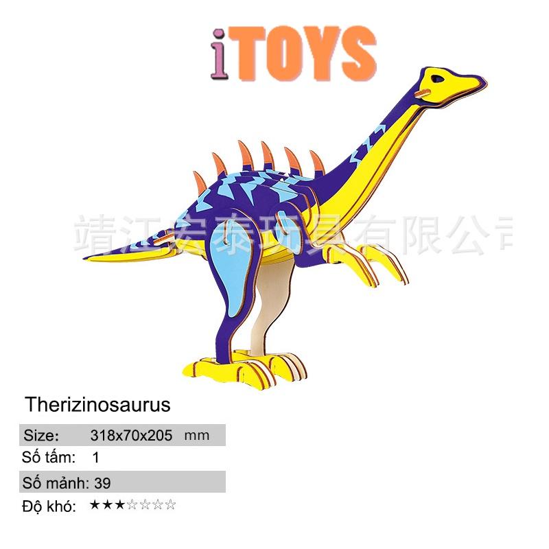 Đồ chơi thông minh cho trẻ lắp ráp mô hình khủng long, miếng ghép hình bằng gỗ 3d phù hợp cho trẻ từ 3 tuổi trở lên, sản phẩm nội địa TQ DCG007A