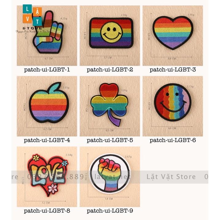 Patch ủi quần áo, Sticker dán Vali phong cách ngũ sắc, xinh đẹp, tiện dụng, ý nghĩa cho công đồng LGBT