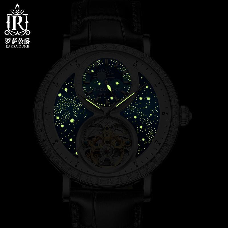 Phong cách mới nhất Đồng hồ cơ Duke Rosa Đồng hồ nam Đồng hồ cơ hoàn toàn tự động Đồng hồ cơ nam doanh nhân cao cấp Đồng hồ cơ chống nước thông thường