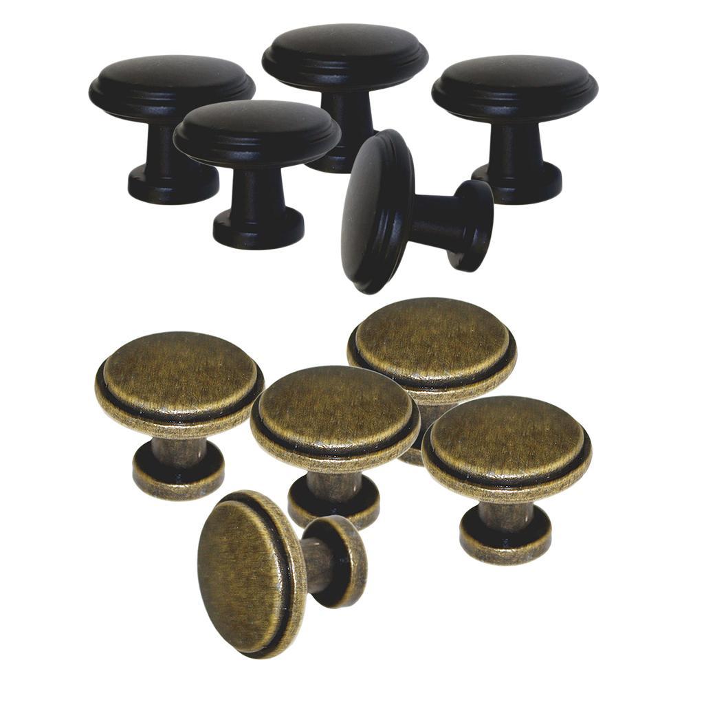 5Pcs Round Knob Door Closet Drawer Furniture Pull Handles