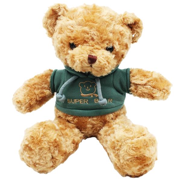 Thú Bông Gấu Teddy Nâu Nhạt 40 cm - ZooZoo 40240 - Mặc Áo Hoodie Super Bear