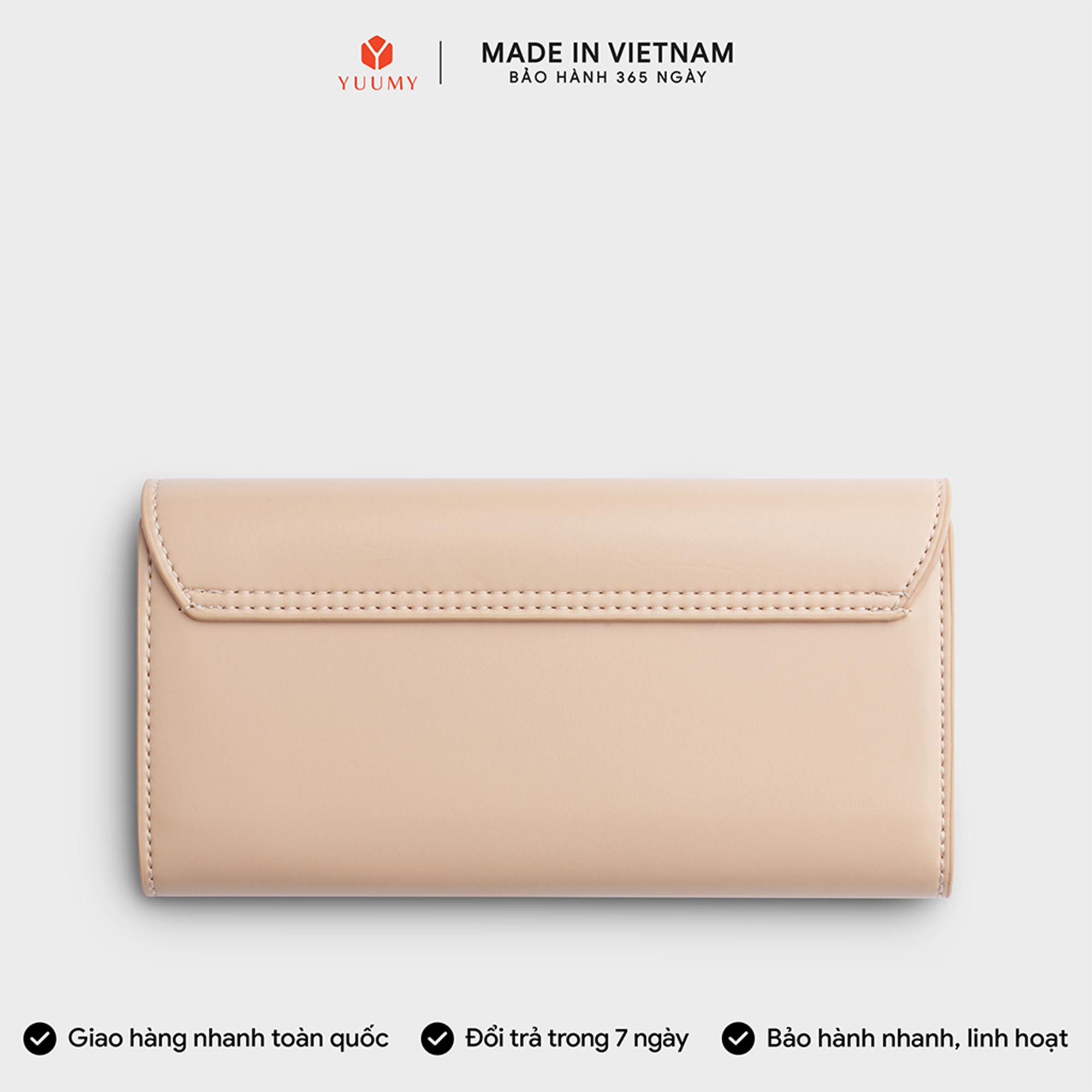 Ví Yuumy ( Thời trang nữ nắp gập kiểu cầm tay dáng dài - Ví da Seasand YV76 )