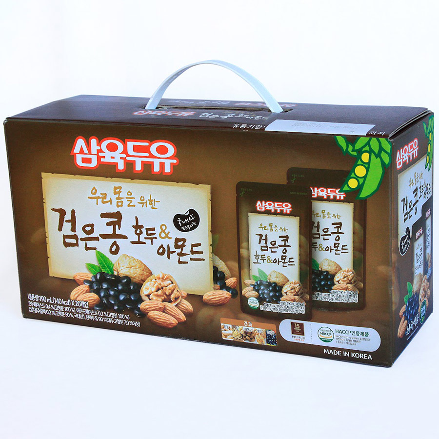 Thùng 20 Gói Sữa Đậu Đen, Óc Chó, Hạnh Nhân Sahmyook Foods (190ml / Gói)