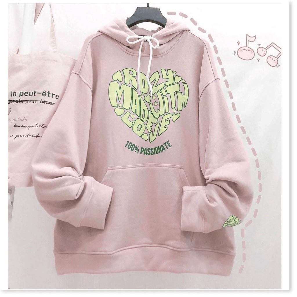 ÁO KHOÁC HOODIE THUN NỈ NGOẠI TRÁI TIM CHỮ DỄ THƯƠNG TP B.BY