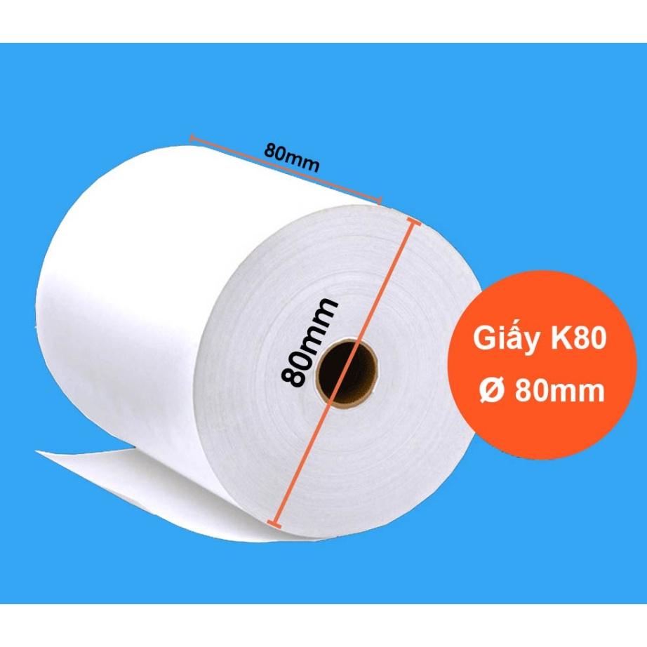 THÙNG 50 CUỘN GIẤY IN BILL K80x80 - GIẤY IN HÓA ĐƠN 80MM / GIẤY IN NHIỆT K80 (TEM XANH)