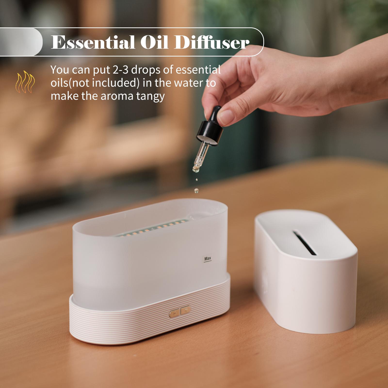 Máy phun sương mô phỏng ngọn lửa khuếch tán tinh dầu sạc USB 2 chế độ ánh sáng