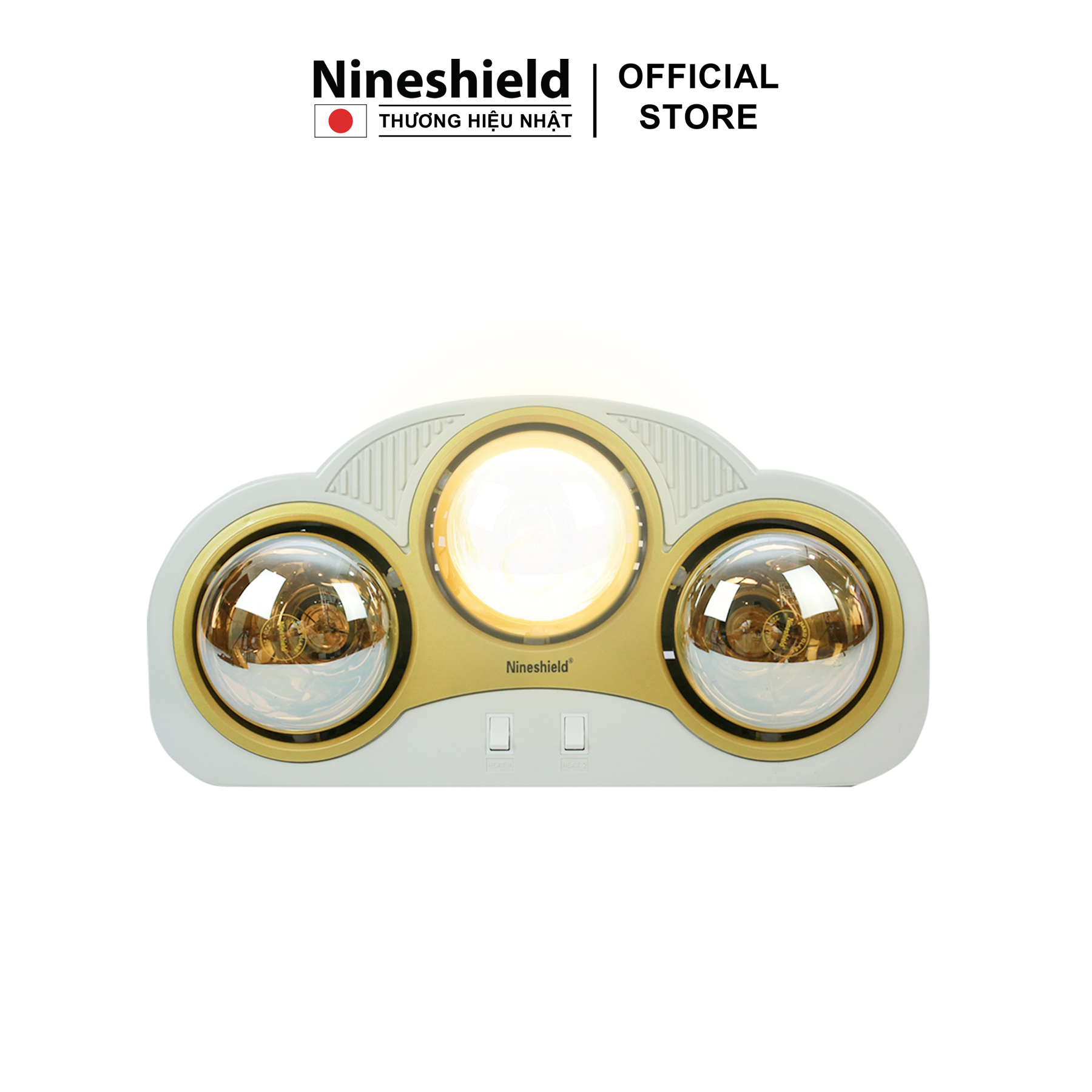 Đèn sưởi nhà tắm 3 bóng hàng chính hãng Nineshield NS033B