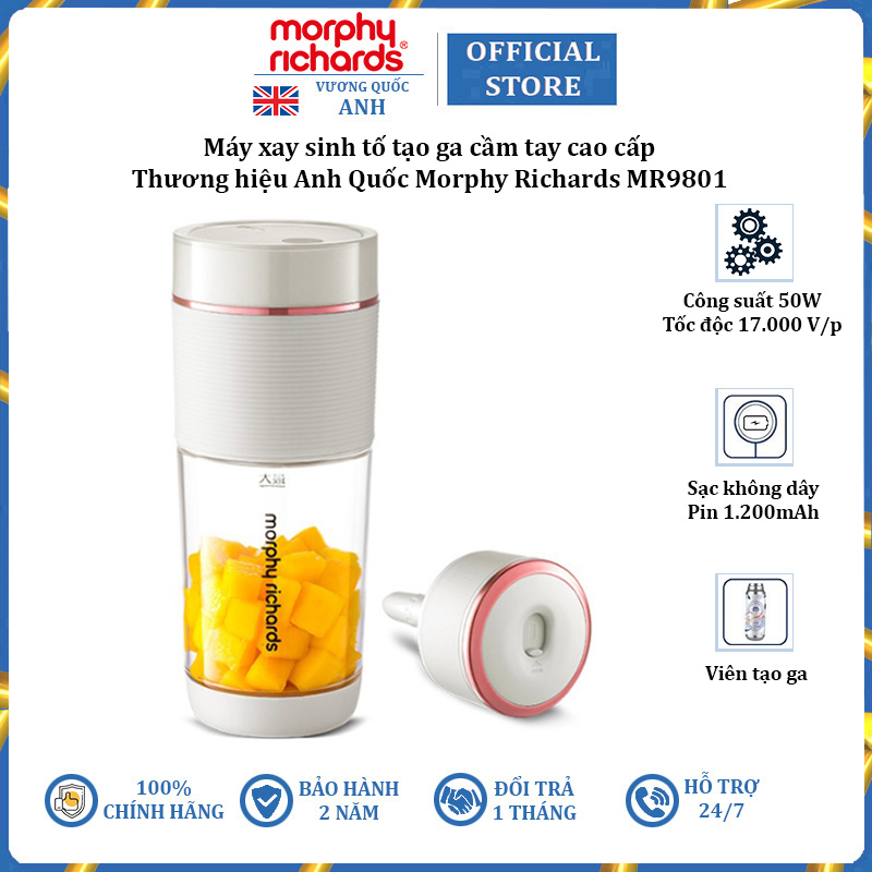 Máy xay sinh tố tạo ga cầm tay Morphy Richards MR9801 - Hàng Nhập Khẩu