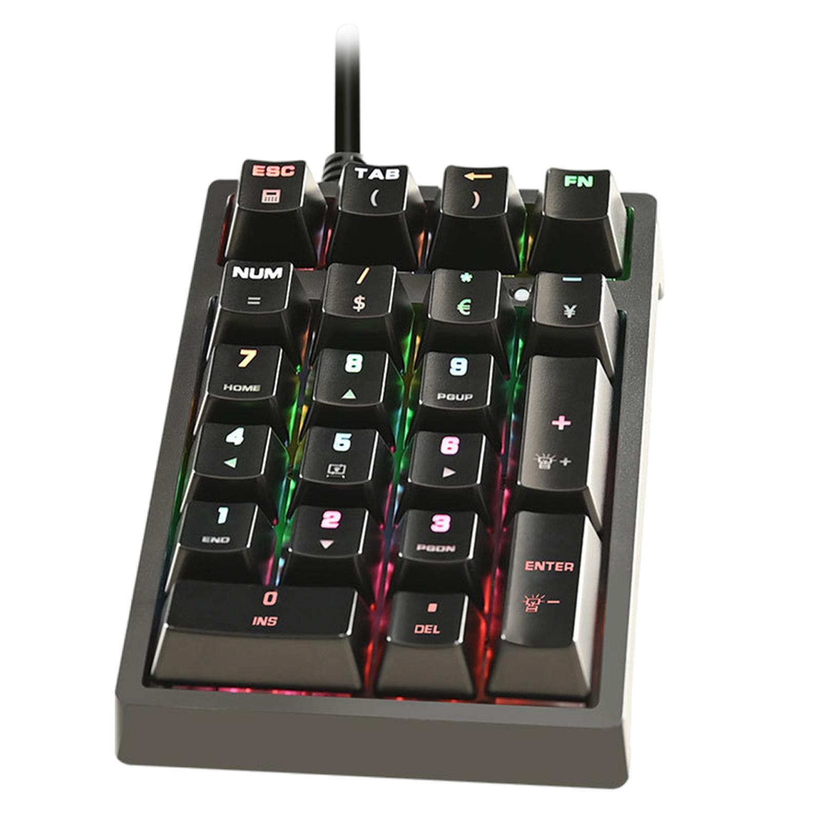 K21 Mechanical Numeric Keypad 21  Office  Switch RGB Accounting