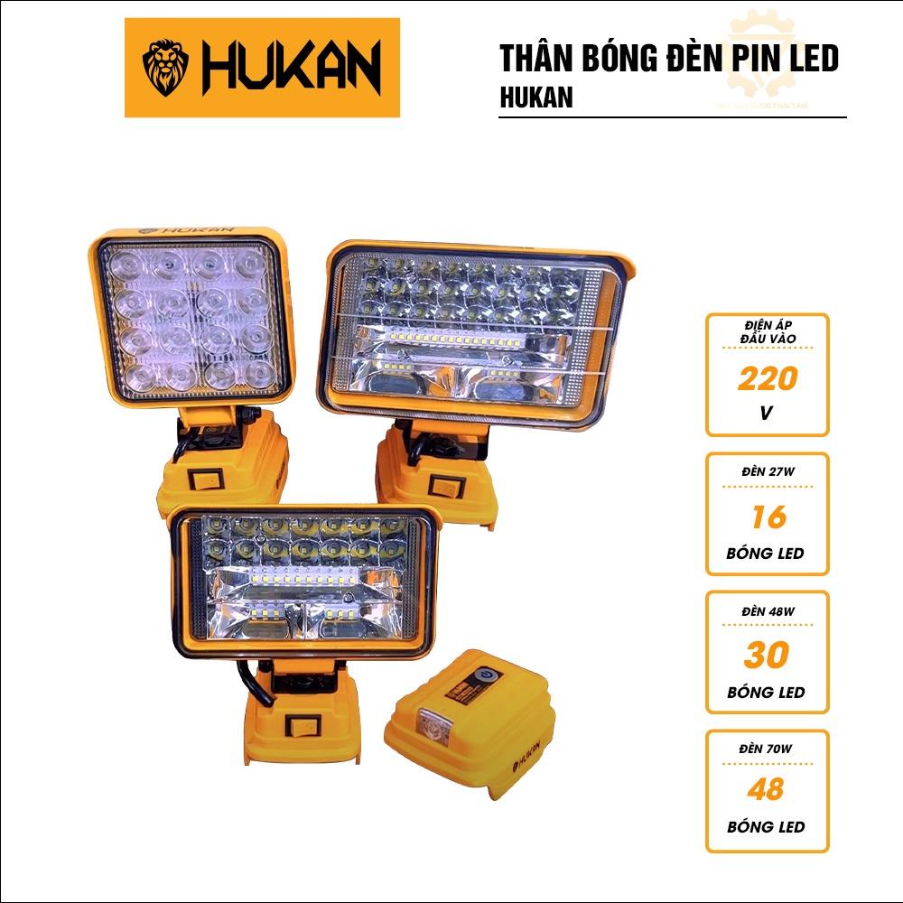 Thân bóng đèn pin LED HUKAN siêu sáng sử dụng chân pin phổ thông