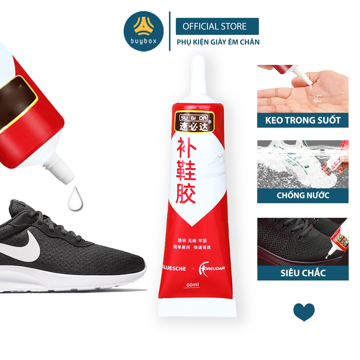 Keo dán giày bền chặt, chống thấm hiệu quả, chất keo lỏng, dễ dàng sử dụng, tiện lợi - BuyBox - BBPK356