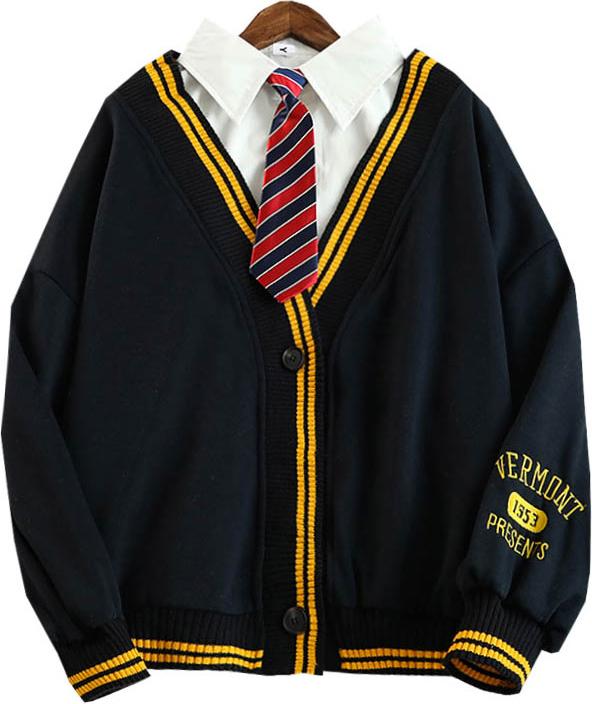 Mua Áo Khoác Cardigan VERMONT Đen Thuê Tay UNISEX - Đen - XL tại jinshopteen Mua Áo Khoác Cardigan Vermont Đen Thuê Tay Unisex - Đen - Xl Tại Jinshopteen