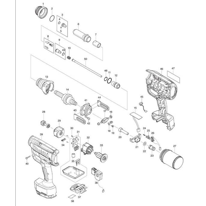 Vỏ máy rút đinh Rivet dùng pin 18V Makita DRV250 183L30-9 | DCSG