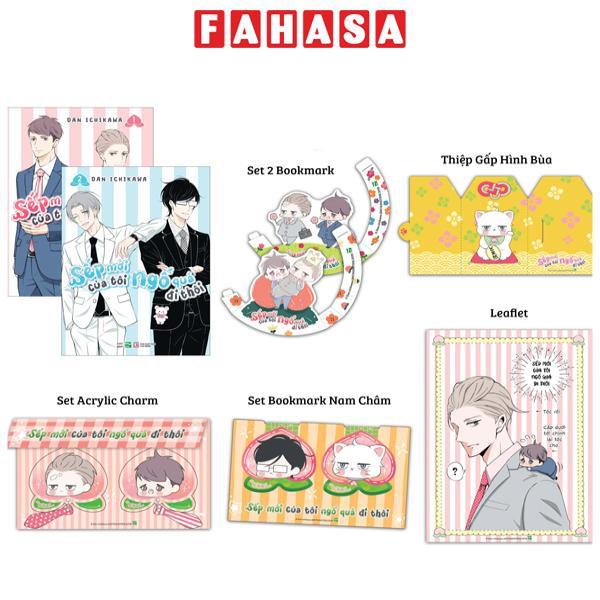 Sách - Bộ Manga - Sếp Mới Của Tôi Ngố Quá Đi Thôi - Tập 1 + Tập 2 (Bộ 2 Tập) - Tặng Kèm 2 Standee Bập Bênh + 1 Leaflet + 1 Set Acrylic Charm + 1 Set Bookmark Nam Châm + 1 Thiệp Gấp Hình Bùa