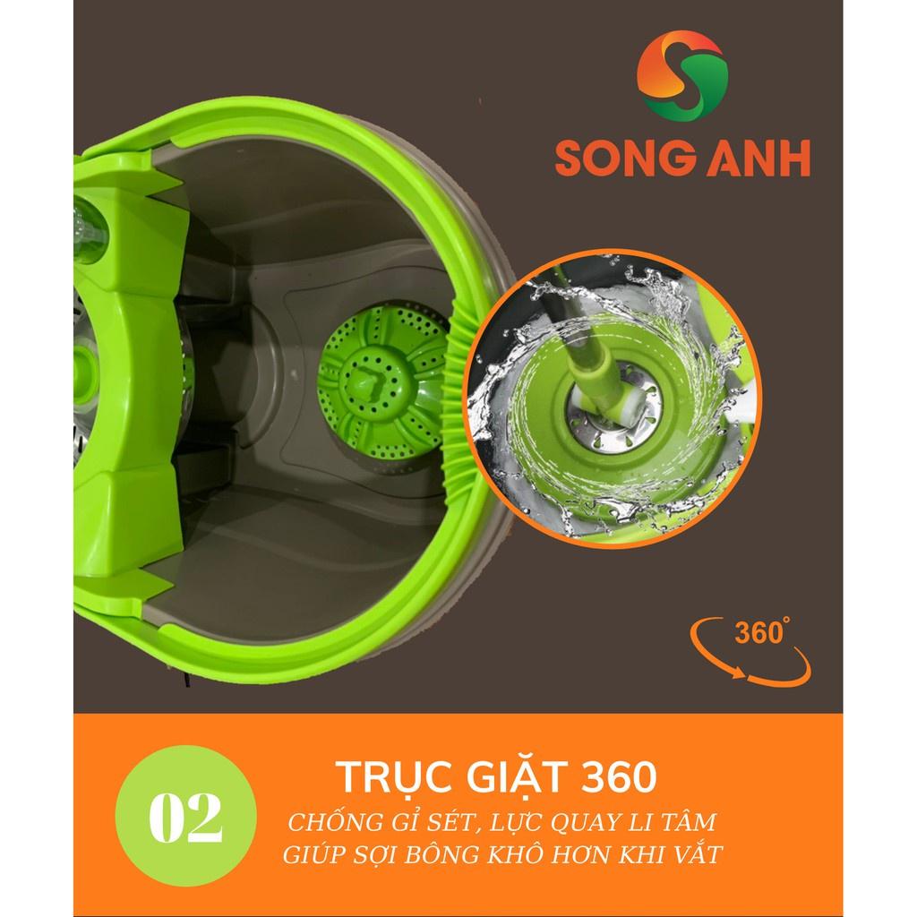 Bộ Chổi Lau Nhà Thông Minh, Cây Lau Nhà Xoay 360 Độ Song Anh