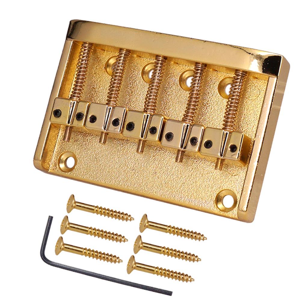 5 String Bass Bridge Golden for Electric Bass Replacement Parts Accessories