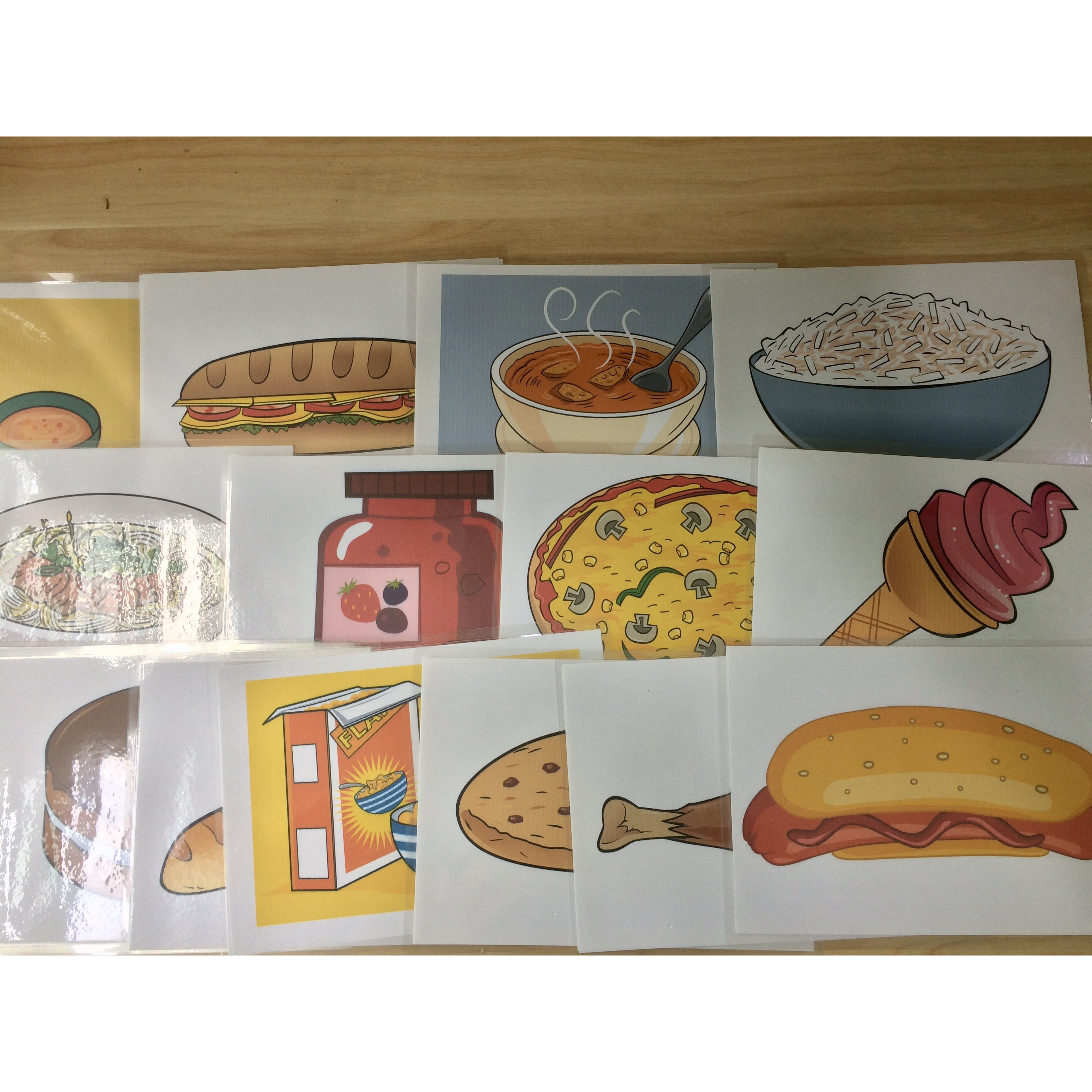 Food Flashcards - Set 1 - Thẻ học tiếng Anh chủ đề Thực phẩm - Bộ 1 - 20 thẻ (bread, cake, cereal, cheese, chicken, chocolate