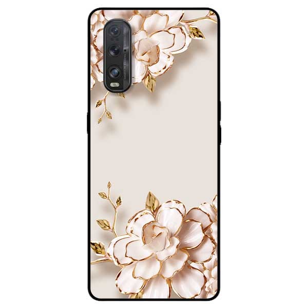 Ốp lưng dành cho Oppo Find X2 mẫu Tranh Hoa Nền Trắng