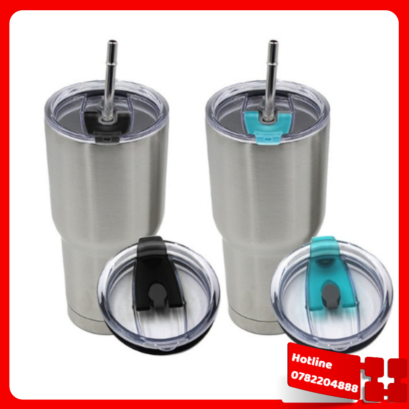 Ly Giữ Nhiệt Thái Lan Yt 900Ml Chất Liệu Inox 430 Có Nắp Chống Tràn + Tặng Kèm Bộ Ống Hút Inox Tái Sử Dụng Và Túi Đựng Thời Trang Đáng Yêu  - Loại Tốt
