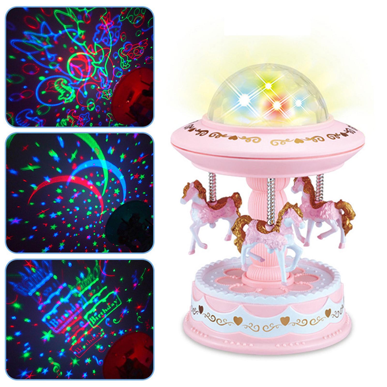 Music Box Night Light Carousel Style for Decoration Desktop Office