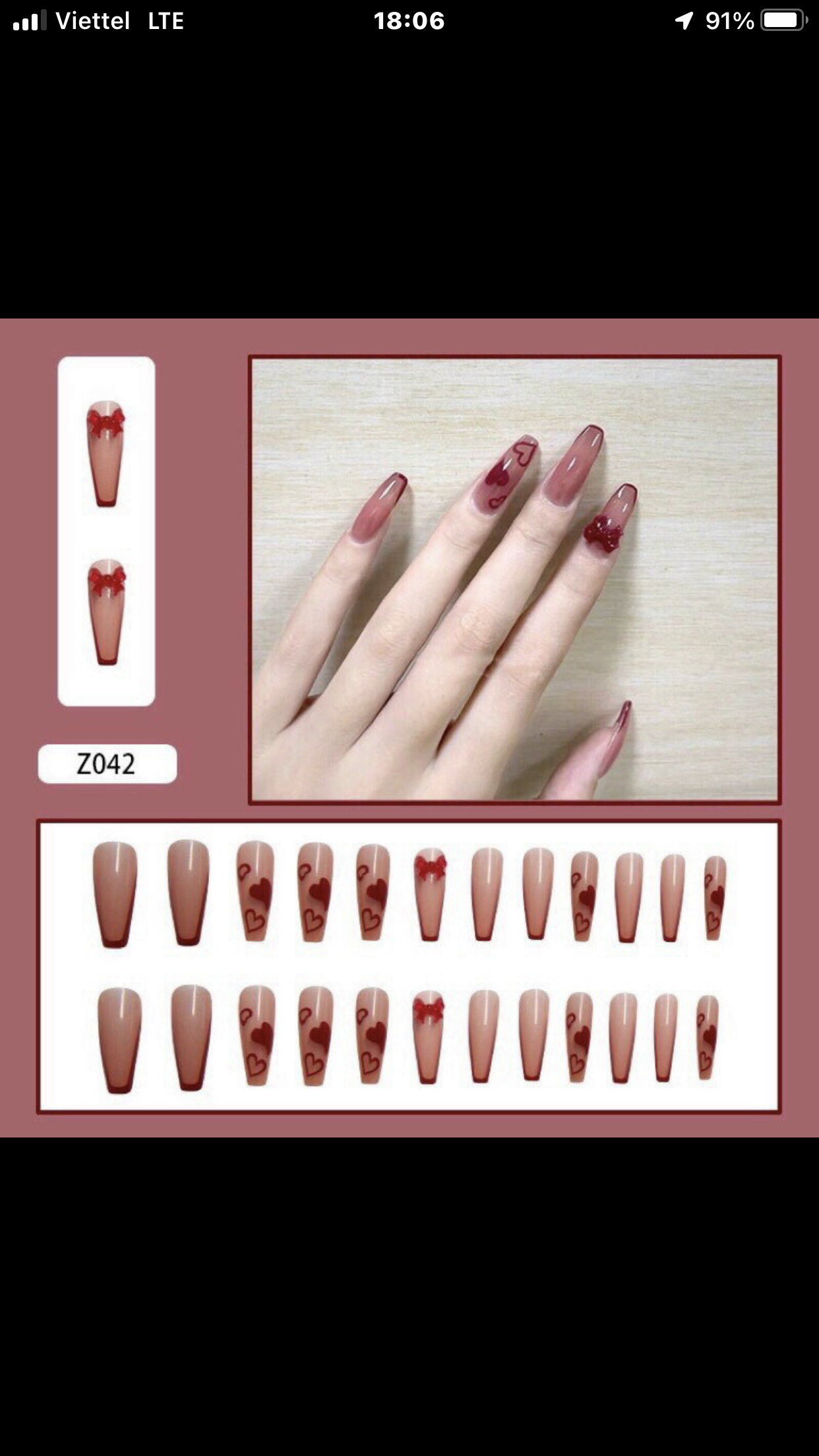 Bộ 24 móng tay giả nail thơi trang như hình (Y-087)