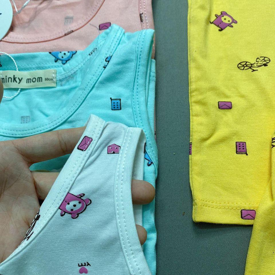 Bộ ba lỗ cho bé Bộ sát nách Minky mom cho bé trai bé gái chất thun lạnh cao cấp siêu mềm siêu mịn