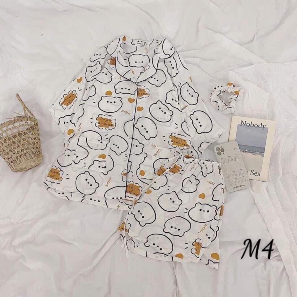 Bộ Pijama Ngắn Tay - Bộ Ngủ Ulzzang Hoạt Hình (Quần Đùi, Áo cộc