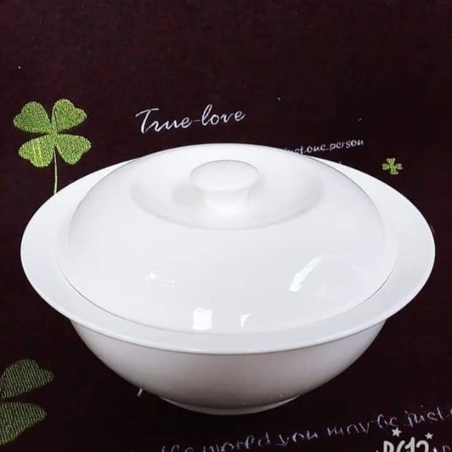 Set 02 Âu sứ có nắp - Bát tô đựng cơm canh 24cm