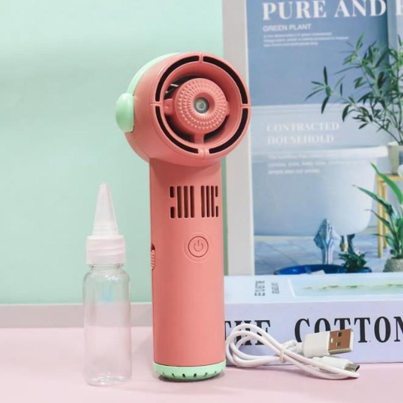 Quạt Mini Cầm Tay Phun Sương Tạo Độ Ẩm Tự Động Không Cánh Quạt Có Cổng Sạc USB