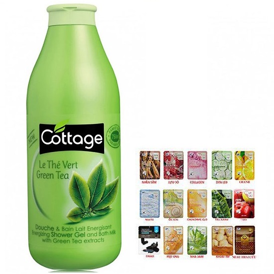 Sữa tắm COTTAGE Le The Vert Green Tea (Hương Trà Xanh) 750ml [ Được Mask 3W Clinic ]