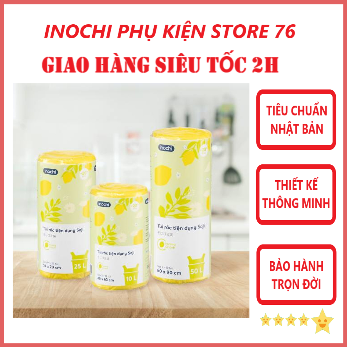 Túi Rác Tiện Dụng Soji Nhiều Hương Nhiều Cỡ Xuất Nhật , EU - Hàng Chính Hãng Inochi ( Tặng kèm khăn lau pakasa) Giao màu ngẫu nhiên