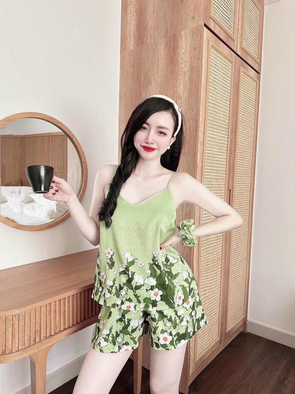 Đồ Bộ Lụalanhtole Đùi Mặc Ở Nhà Nữ - Bộ Quần Áo Ngủ Nữ Tay Cánh Tiên Mặc Mùa Hè, Nhiều Màu Dễ Thương - 12 - M 40 - 55Kg