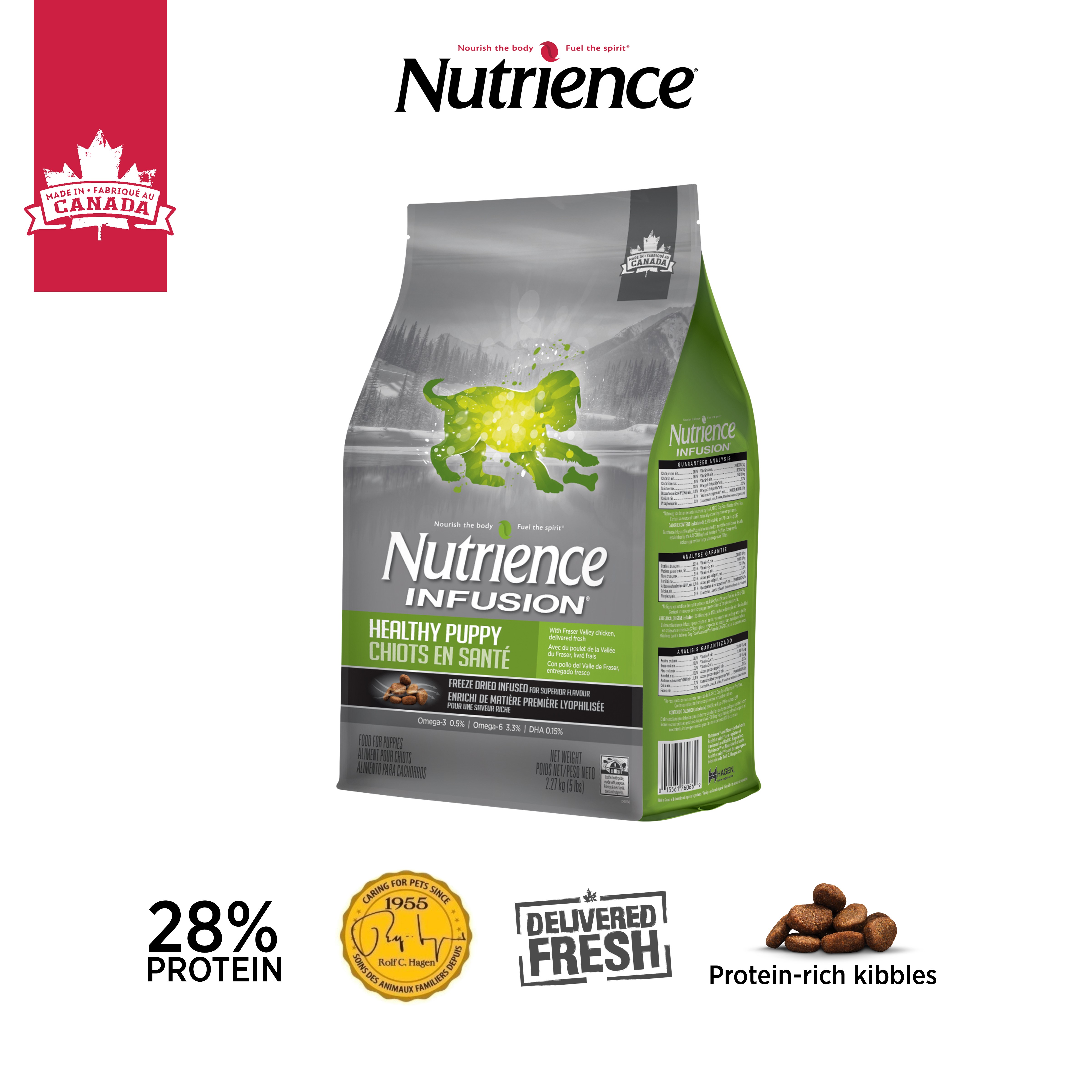 Thức Ăn Cho Chó Con Khỏe Mạnh Nutrience Infusion Bao 2,27kg - Thịt Gà, Rau Củ Và Trái Cây Tự Nhiên