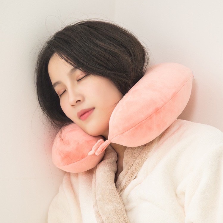 Gối kê cổ chống đau mỏi vai gáy chữ U, dùng cho văn phòng , du lịch vải nhung mềm mịn nhiều màu dễ thương cute
