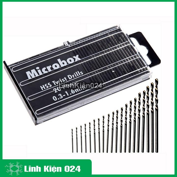 Hộp 20 Mũi Khoan Kim Loại HSS Mini Cao Cấp Siêu Cứng Siêu Sắc (0.3-1.6mm)