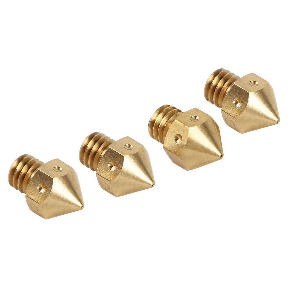 4Pieces MK8 Brass Nozzle 0.4mm 3D Printer Accessories For