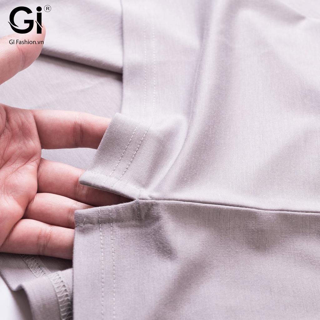 Áo polo nam GI màu ghi, chất liệu CVC, thoáng mát, co giãn 4 chiều