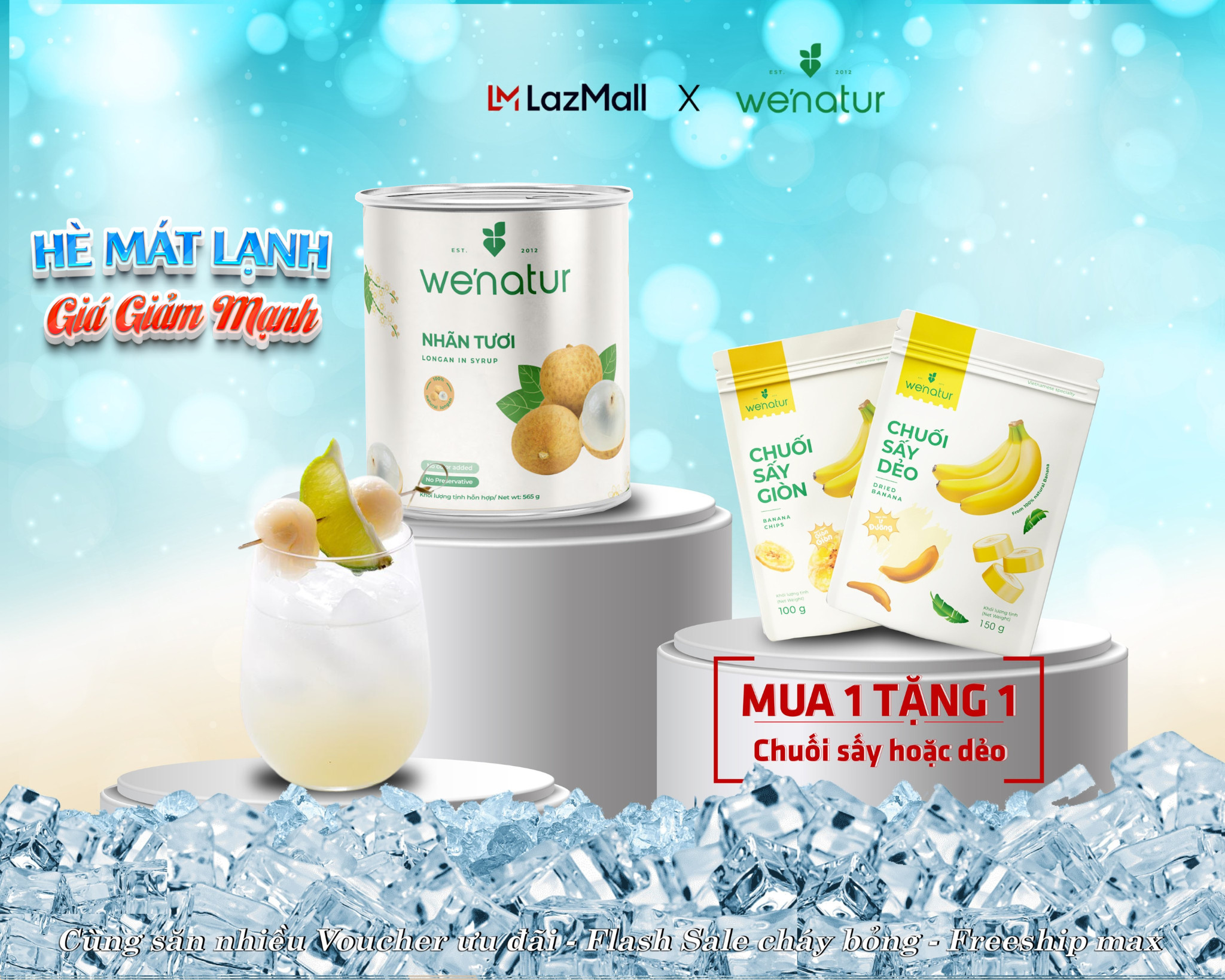 [Ăn Liền] Trái Nhãn Tươi Ngâm Siro Đóng Lon we'natur 565g