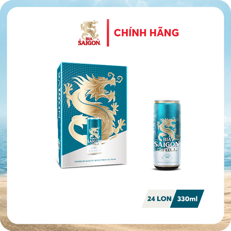 Thùng 24 Lon Bia Sài Gòn Chill 330ml