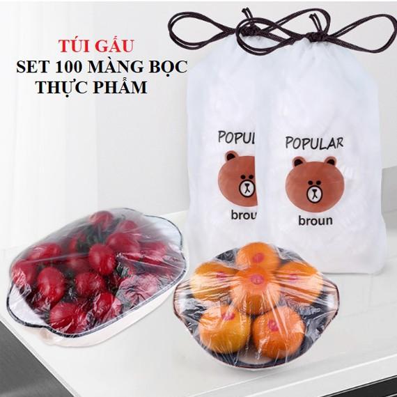 SET COMBO 100 TÚI MÀNG BỌC THỰC PHẨM CÓ CHUN CO GIÃN TÁI SỬ DỤNG NHIỀU LẦN